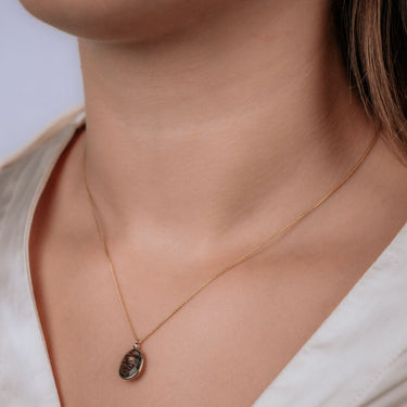 Collier met black rutielkwarts 14 karaat goud