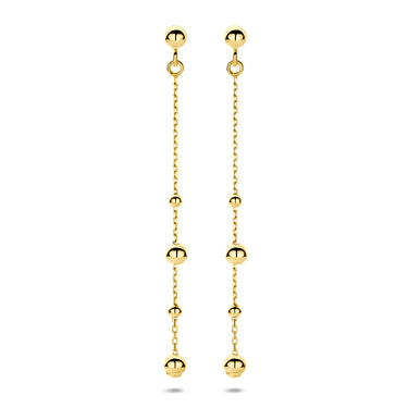 Bolletjes Oorhangers 47 mm 14k Geelgoud