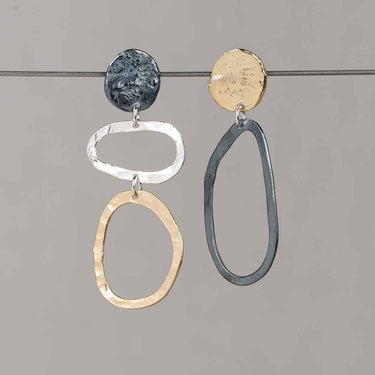 Oorstekers Asymmetrisch Zilver