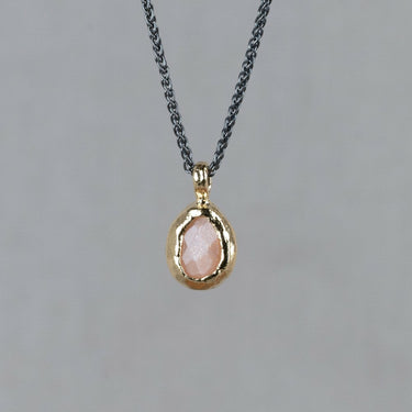 Collier Roze Maansteen Zilver