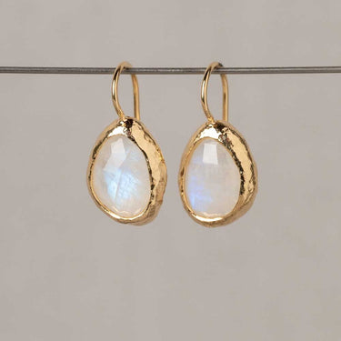 Oorhanger Druppel Maansteen Zilver Verguld