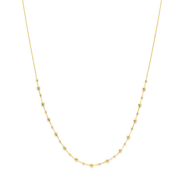 Bolletjes Collier 42-45 cm 14k Geelgoud