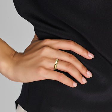 Dome Ring 14k Geelgoud - beeld 2