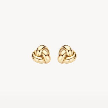 Gevlochten Knoop Oorstekers 8mm 14k Geelgoud