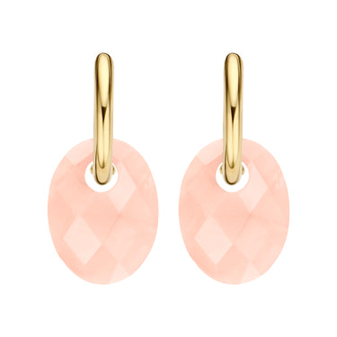 Natuurstenen Oorbelbedels - Rose Quartz - 20 mm