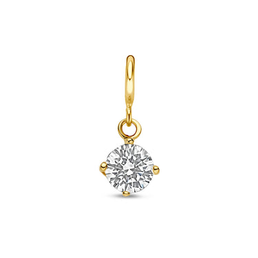 Solitaire Bedel Zirkonia 6 mm 9k Geelgoud