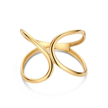 Gekruiste Open Ring 14k Geelgoud van Swing Jewels