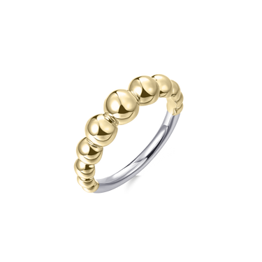 Big Bead Ring Verguld Zilver