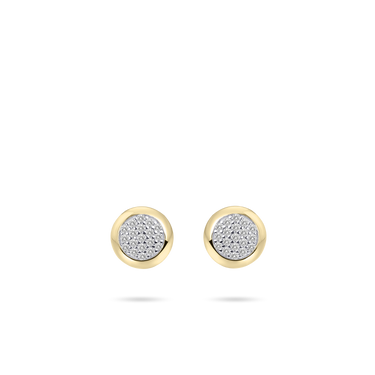 Pave Oorstekers Verguld Zilver