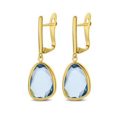 Oorhangers met Blauwe Steen 14k Geelgoud van Swing Jewels