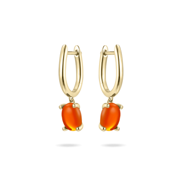 Dashing Details Oorringen met Bedel Oranje Verguld Zilver
