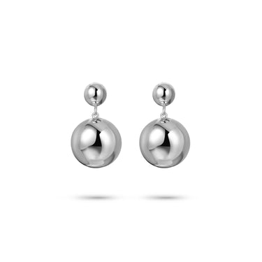 Modern Icons Bolletjes Oorstekers Zilver