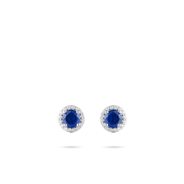 Halo Oorstekers Blauw Zilver