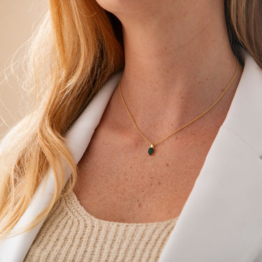 Dashing Details Ovale Hanger Groen Verguld Zilver