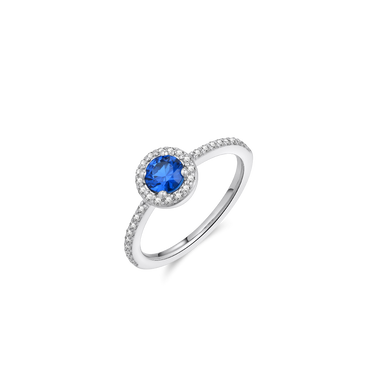 Halo Ring Blauw Zilver