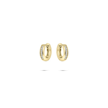 Kleine Chunky Pave Oorringen Zilver Verguld (15mm)