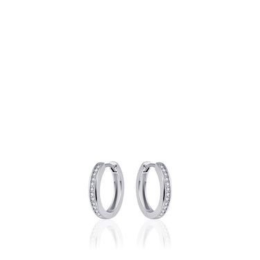 Medium Chunky Pave Oorringen Zilver (20mm)