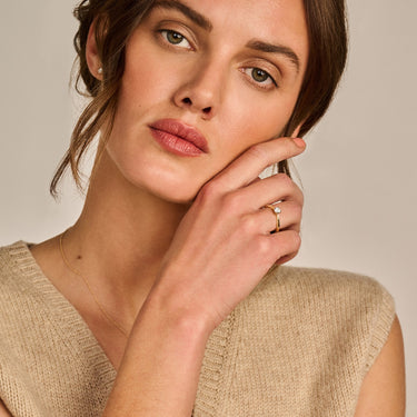 Solitair ring 4-prong 0,35ct lab-grown diamant geelgoud