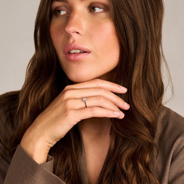 Ovale halo ring 0,20ct lab-grown diamant geelgoud