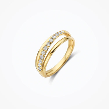 Drievoudige ring 0,31ct lab-grown diamant geelgoud
