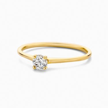 Ronde solitair ring 0,20ct lab-grown diamant geelgoud