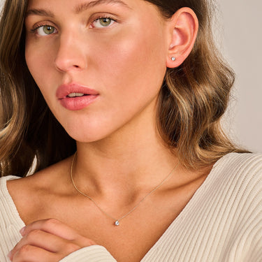 Solitair ketting 0,20ct lab-grown diamant geelgoud