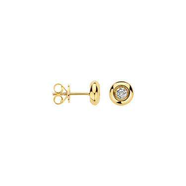 Ronde oorknopjes 0,20ct lab-grown diamant geelgoud