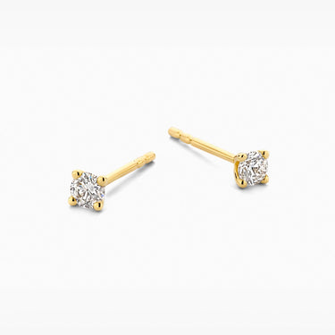 Solitair oorknopjes 0,20ct lab-grown diamant geelgoud