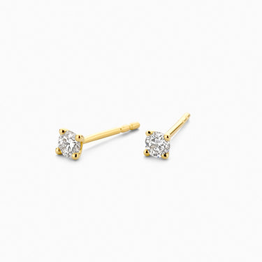 Solitair oorknopjes 0,20ct lab-grown diamant geelgoud