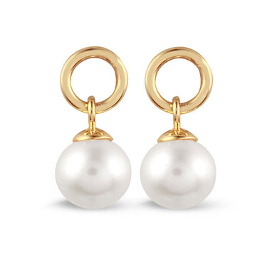 Y&G Oorhangers Zoetwaterparel 5mm – 14k Goud