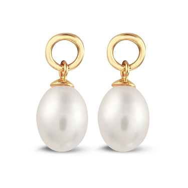Y&G Oorhangers Zoetwaterparel 7mm – 14k Goud