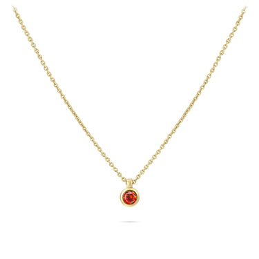 Bezel Collier Oranje Verguld Zilver
