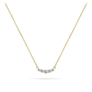 Gebogen Bar Collier Verguld Zilver
