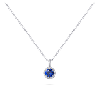 Halo Collier Blauw Zilver