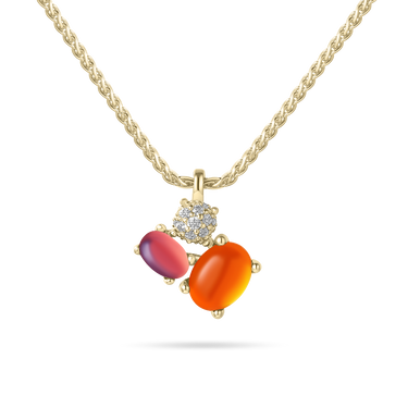 Dashing Details Collier Oranje Verguld Zilver