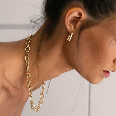 14k Geelgouden Paperclip Oorstekers