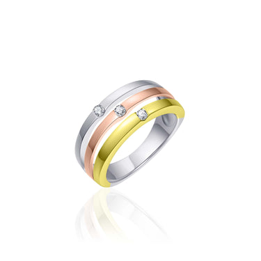 Statement Ring Tricolor Zilver