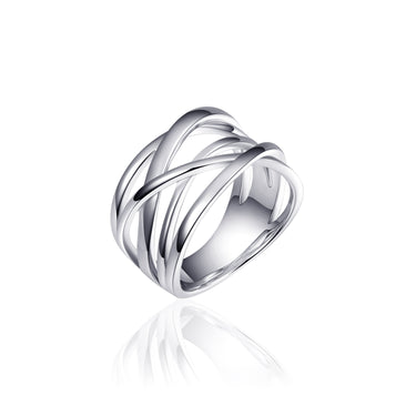 Driedubbele Crossover Ring Zilver