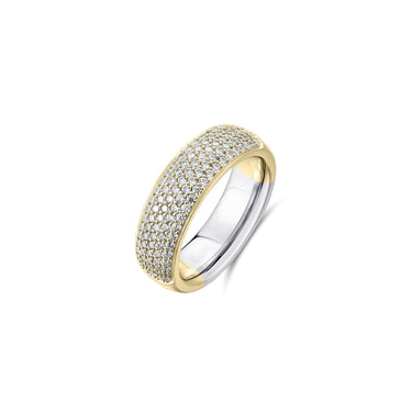 Pave Statement Ring Verguld Zilver