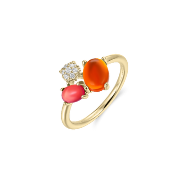 Dashing Details Ring Oranje Verguld Zilver