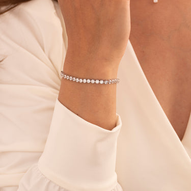 Bezel Tennisarmband Zilver
