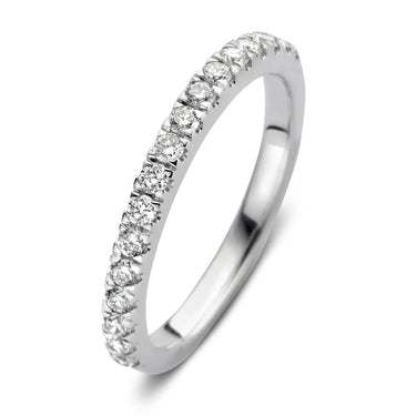 Elegante verlovingsring met lab-grown diamanten en een prachtige schittering door de open setting van de stenen