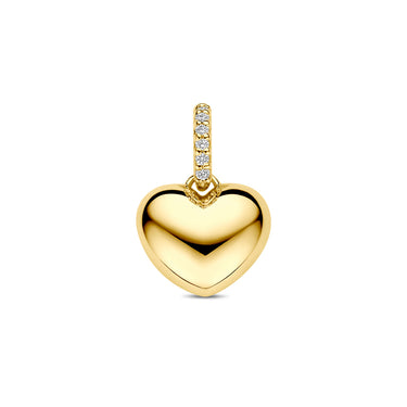 Bol Hart Hanger Diamant 0.03 ct 14k Geelgoud