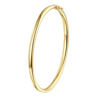 Ovale Scharnier Bangle 4 mm 14k Geelgoud