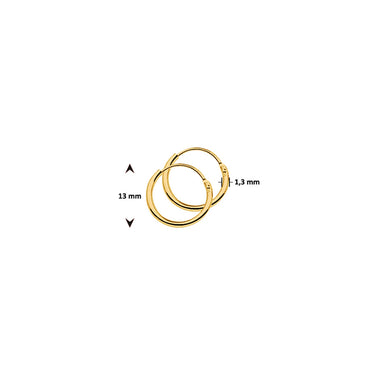 Viral Hoops Oorringen 13 mm x 1,3 mm Goud Verguld Zilver