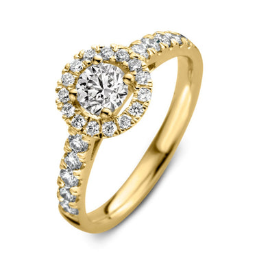 Entourage verlovingsring van 18 karaat geelgoud met 1.00 ct lab-grown diamanten