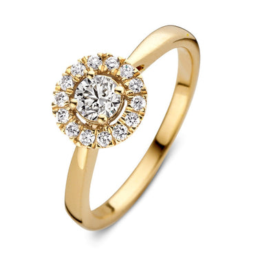 Entourage verlovingsring van 18 karaat geelgoud met 0.50 ct lab-grown diamanten