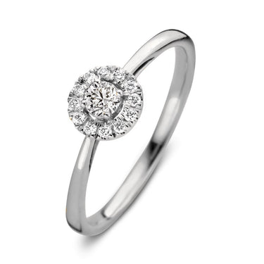 Entourage verlovingsring van 18 karaat witgoud met 0.20 ct lab-grown diamanten