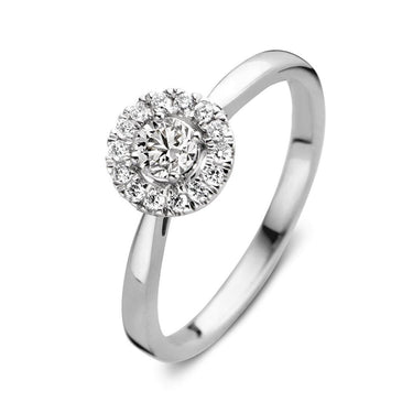Entourage verlovingsring van 18 karaat witgoud met 0.30 ct lab-grown diamanten