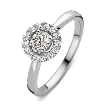 Entourage verlovingsring van 18 karaat witgoud met 0.50 ct lab-grown diamanten